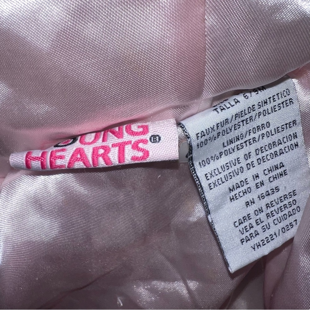 Young hearts size 6-9m Young hearts jacket coat fluffy pink bow tie π - Picture 7 of 9